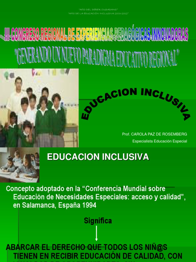 Educación Inclusiva | PDF | Evaluación | Plan de estudios