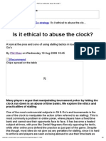 PKR - Is It Ethical To Abuse The Clock