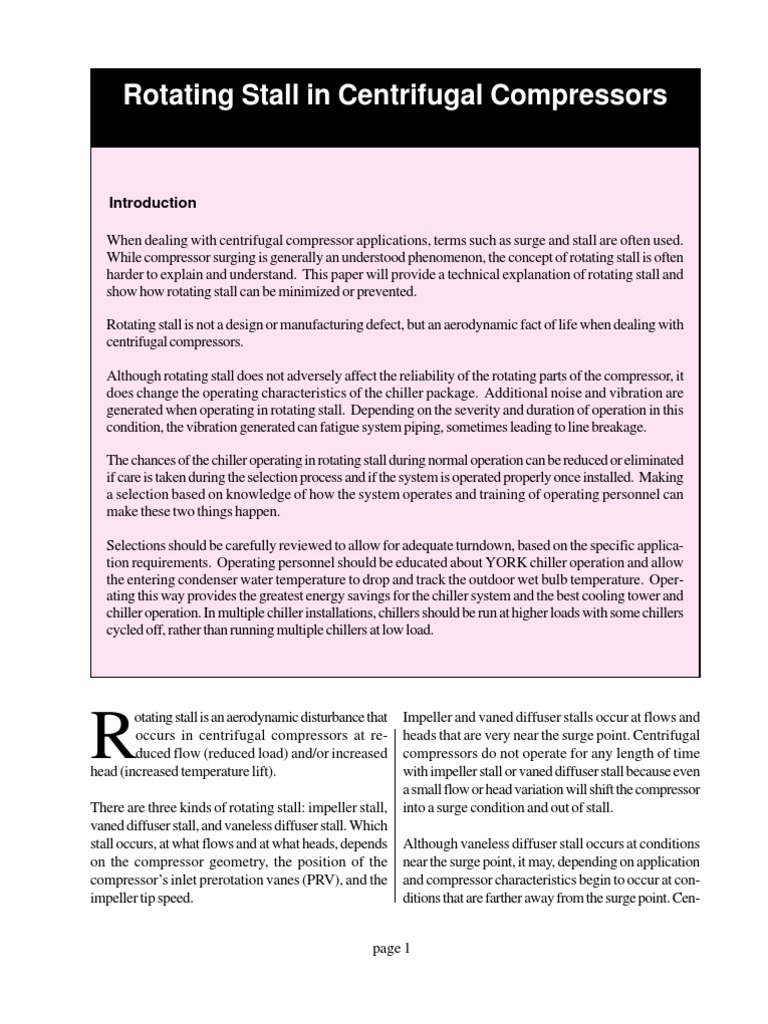 Rotating Stall in Centrifugal Compressor