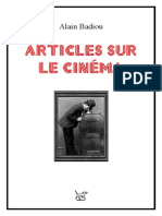 Alain Badiou ( ) Articles Sur Le Cinéma