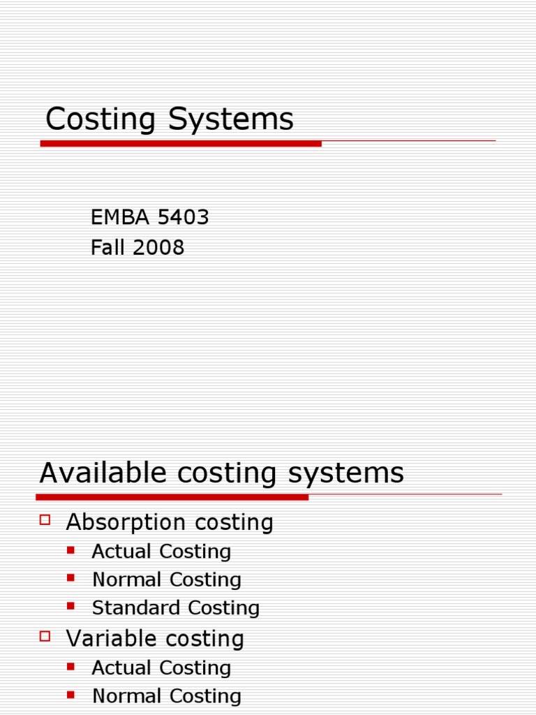 EMBA 5403 Costing Systems PDF Cost Of Goods Sold Management