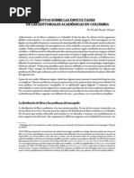 Notas sobre las dificultades de las editoriales académicas en Colombia