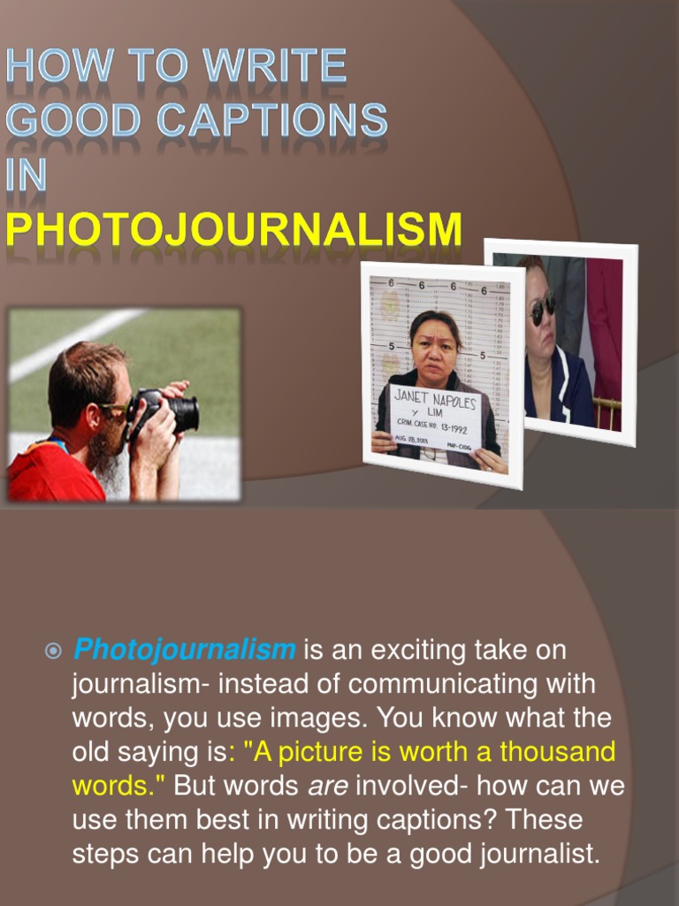 how to write photo essay captions