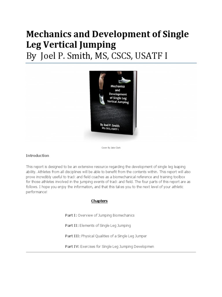 Single Leg Vertical Jump Mechanics | PDF | Human Leg | Weight Training