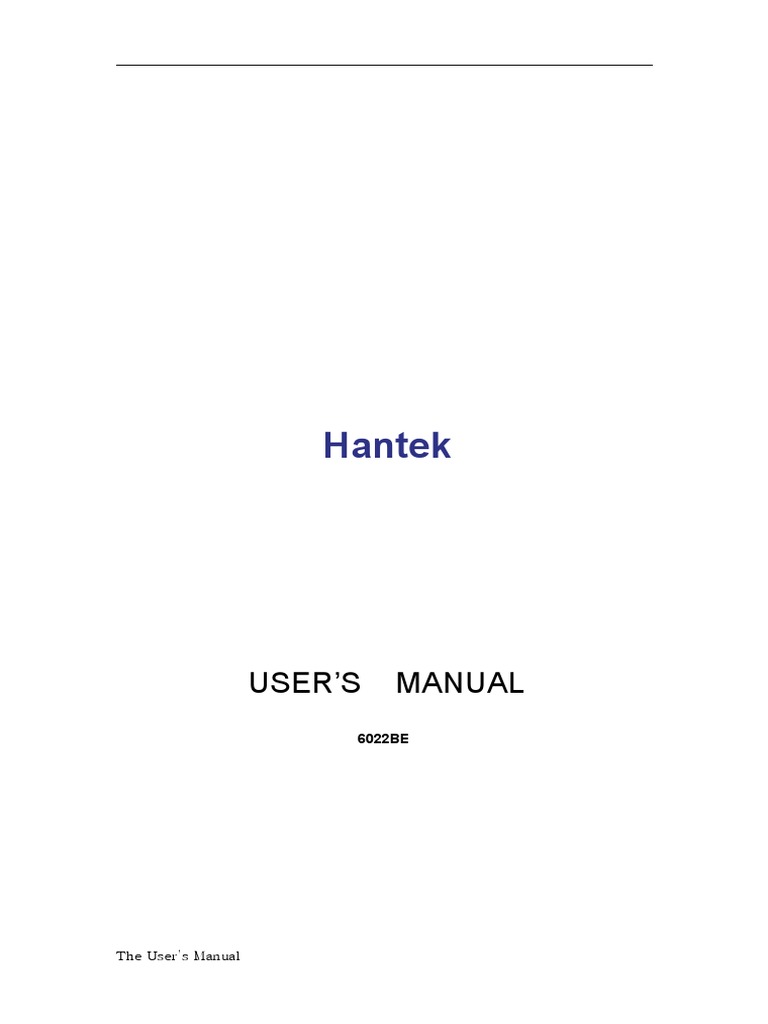 Hantek 6022BE User Manual | PDF | Computer Engineering | Software