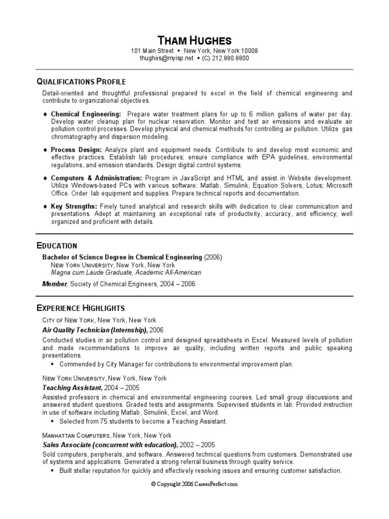 chemical engineering personal statement template