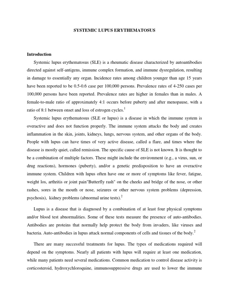 Systemic Lupus Erythematosus | PDF | Systemic Lupus Erythematosus ...