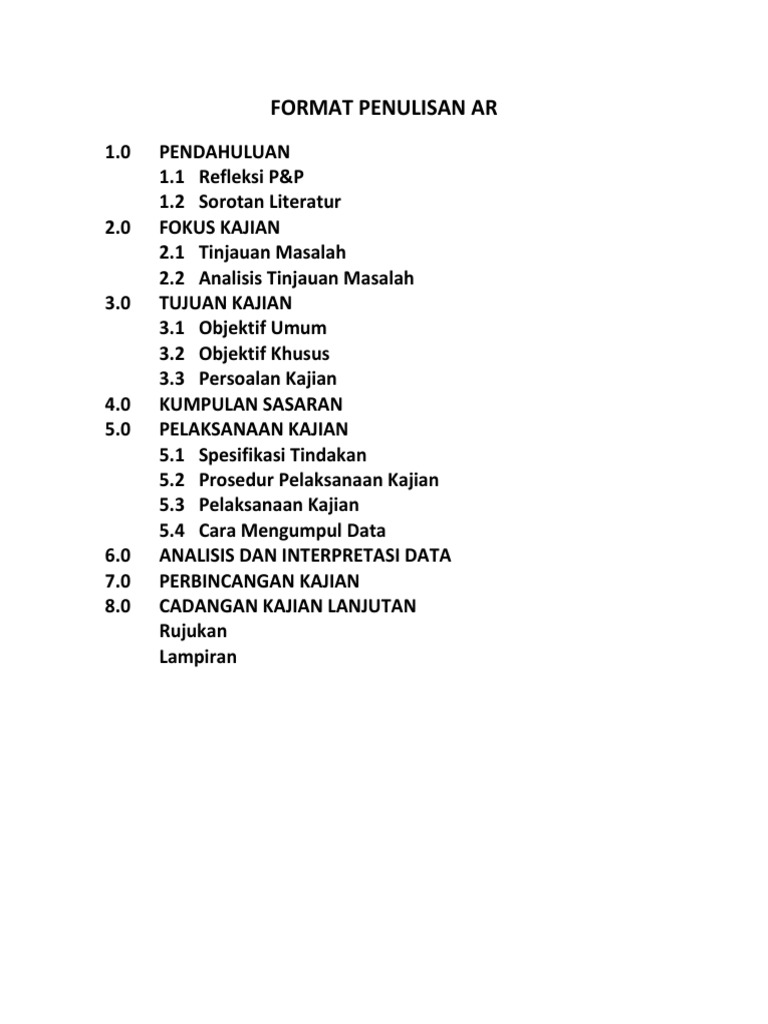 Format Penulisan Kajian AR | PDF