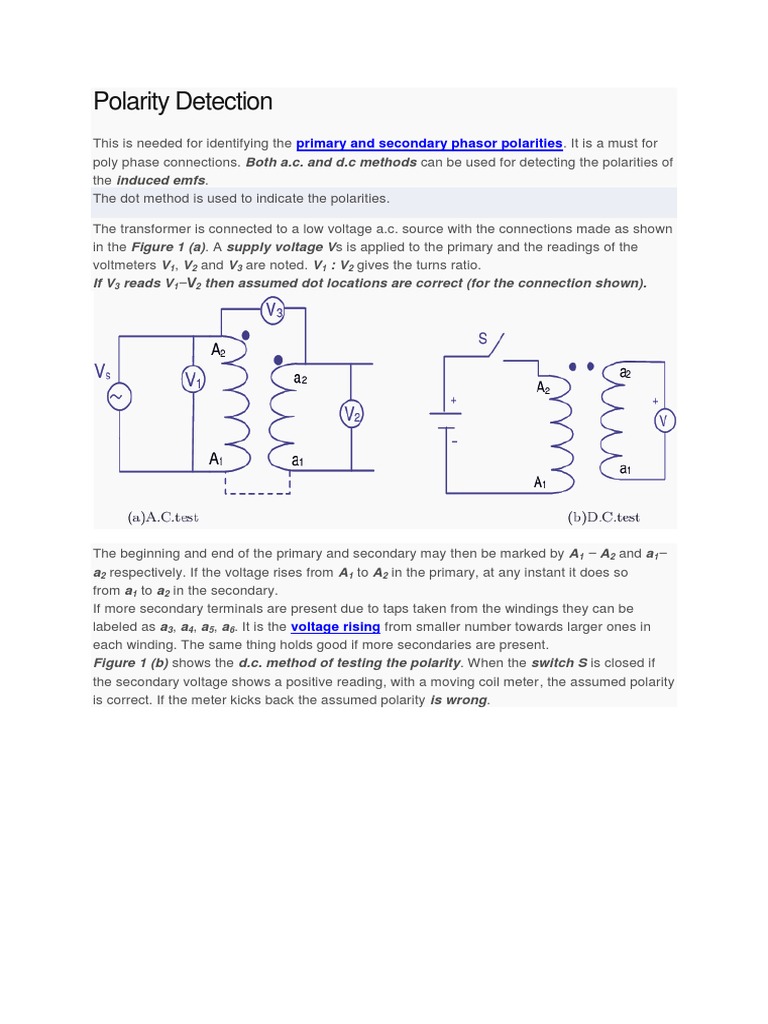 Polarity Detection in Transformers | PDF