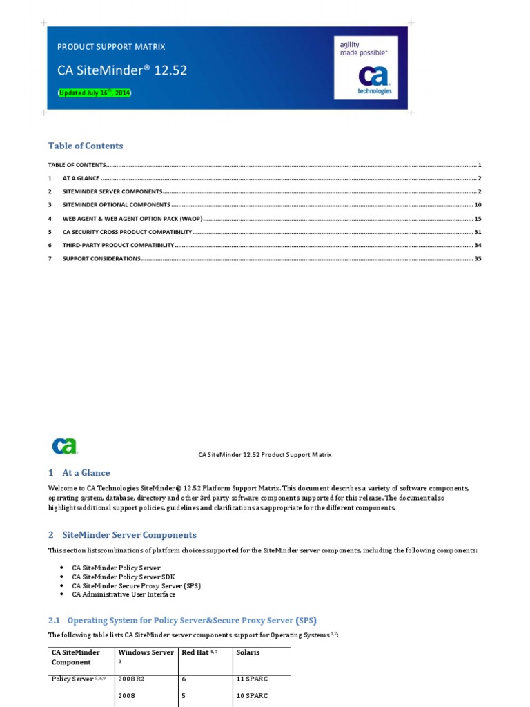 SiteMinder 12 52 Platform Support | PDF | Java Virtual Machine | 64 Bit ...