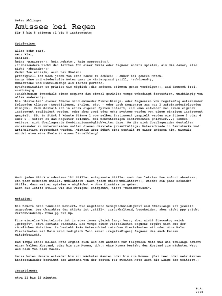 Ablinger Peter Amtssee Bei Regen 3 8 Stimmen