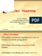 Micro Teaching: DR G L Gulhane P G Department of Education Sant Gadge Baba Amravati University Amravati