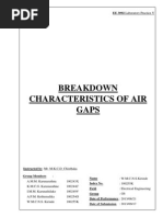 Breakdown Characteristics of Air Gaps