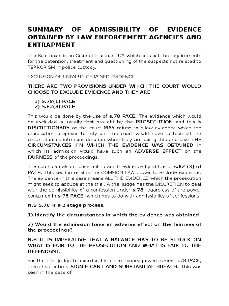 When is evidence inadmissible image