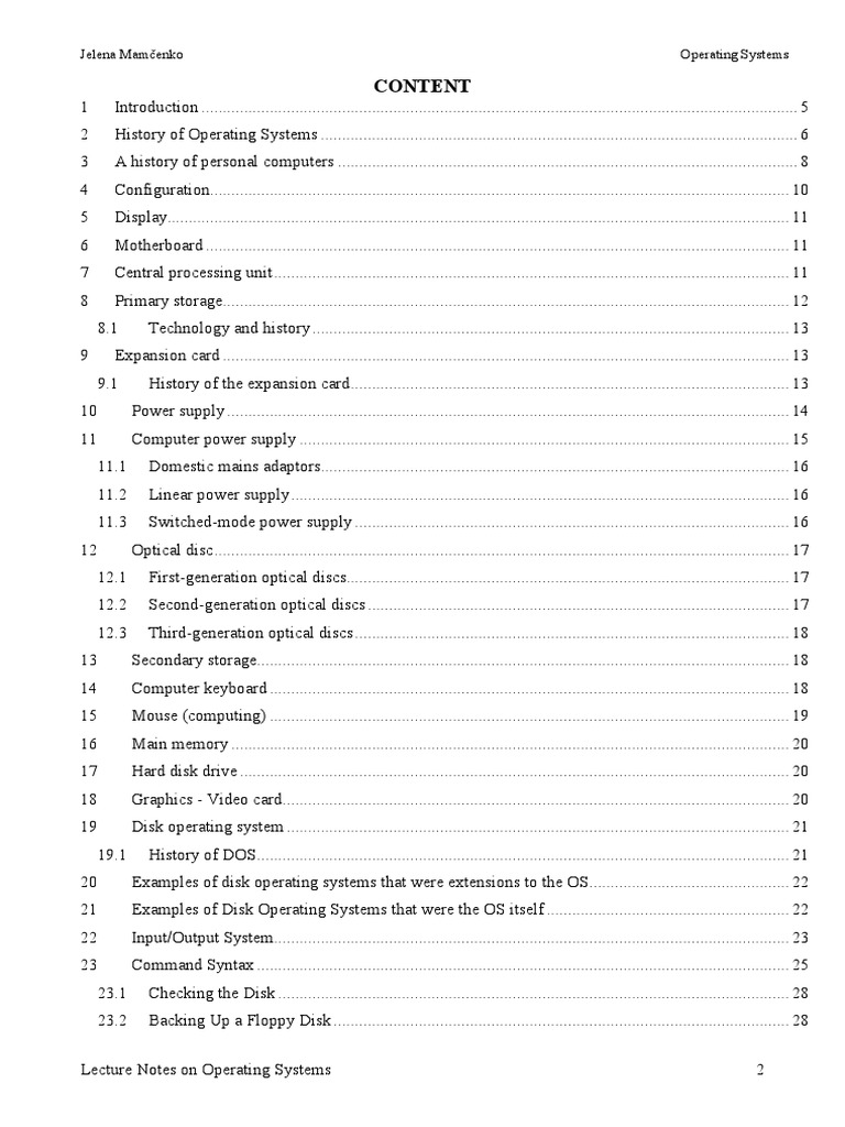 Operating Systems Notes | PDF