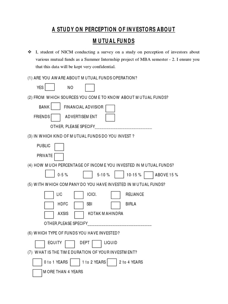 Investor Perceptions of Mutual Funds | PDF | Finance & Money Management