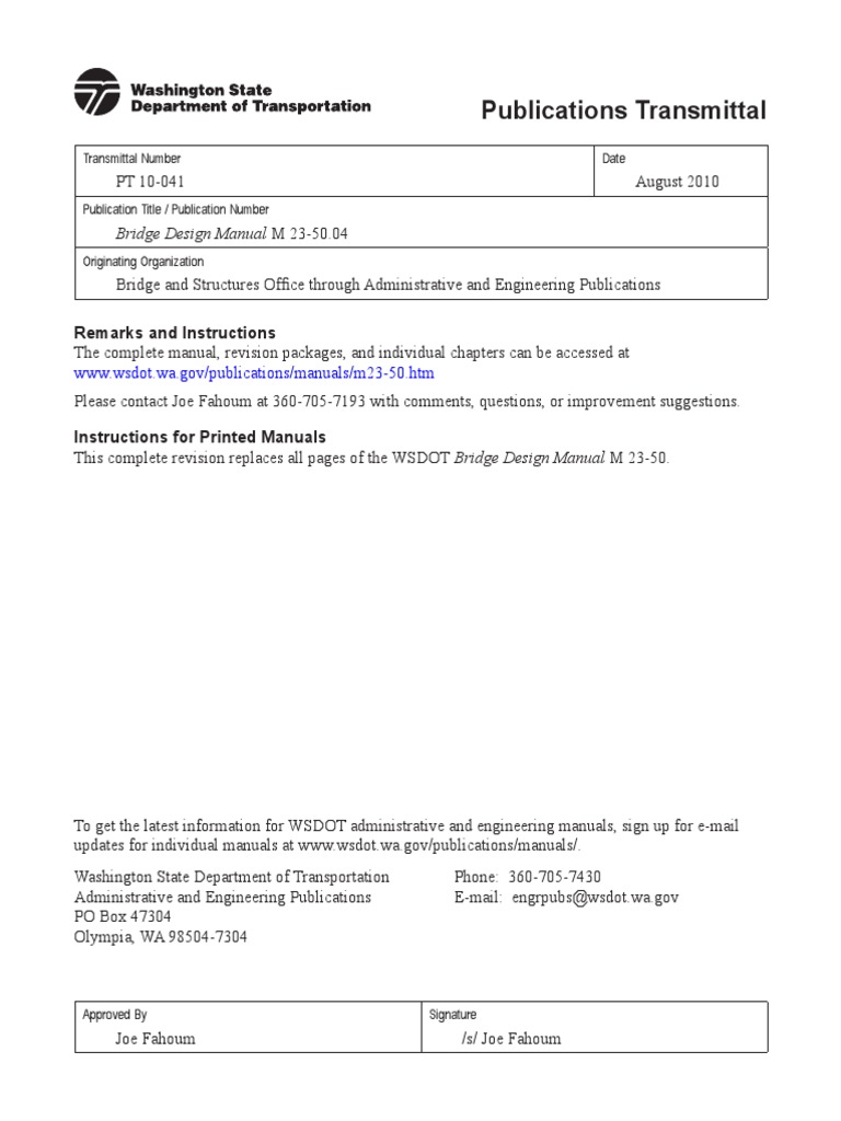 Bridge Design Manual PDF Americans With Disabilities Act Of 1990