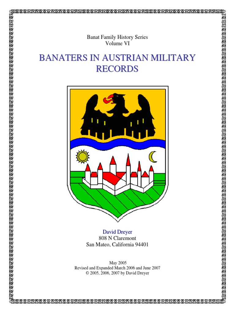 Banat Family History Series Book Vi Regiment Conscription