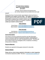 Bis 6th Grade Science Syllabus