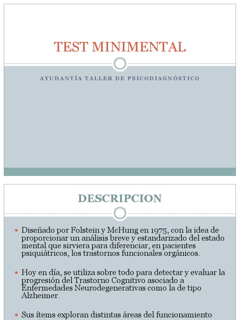 Guía del Test Mini Mental para Diagnóstico | PDF