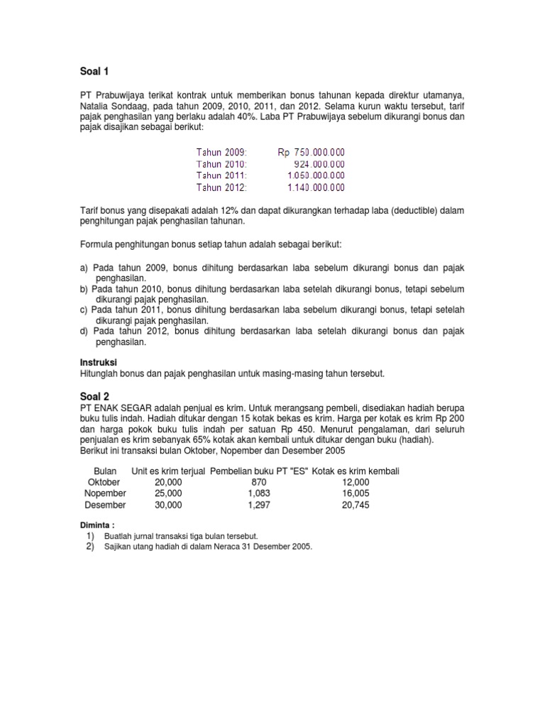 Soal Soal Utang Lancar Maret 2014