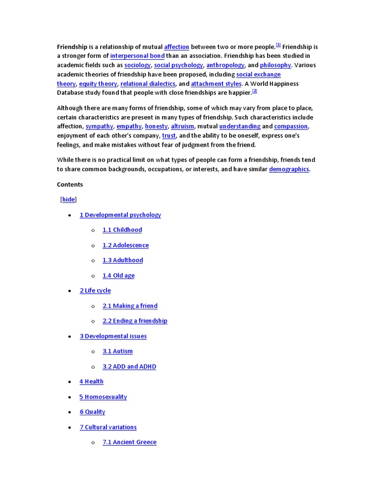 Understanding Friendship Dynamics | PDF