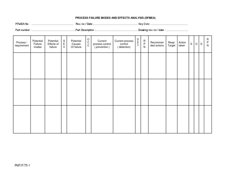 75-1 Dfmea Format | PDF