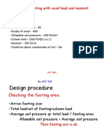 Isolated footing design with loads and moment