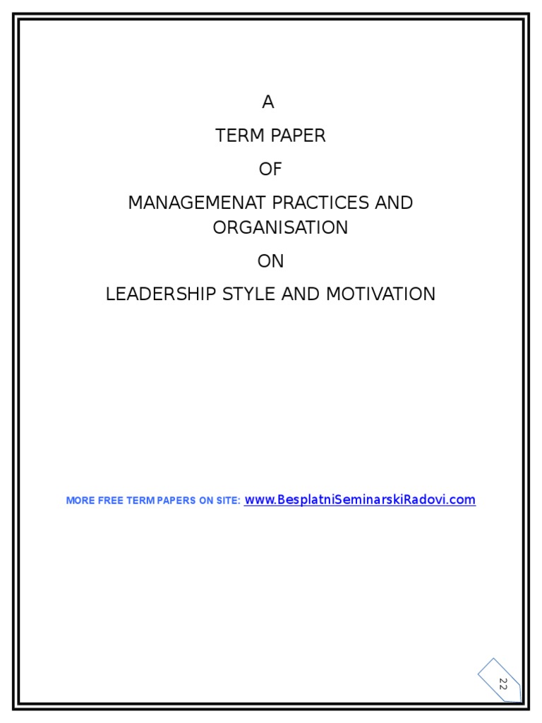 term papers on leadership styles