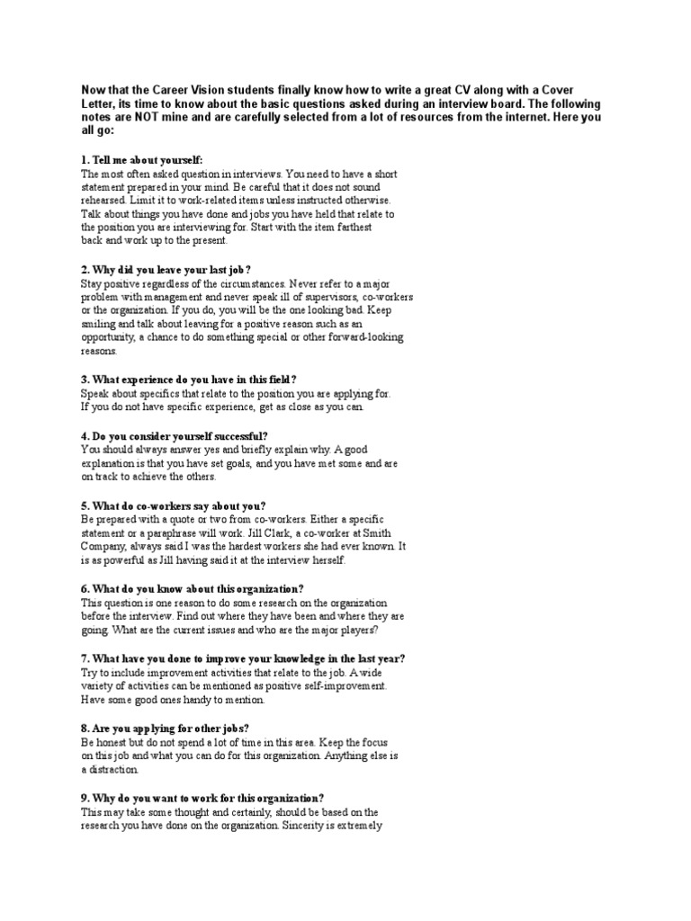 Interview Top 100 Questions | PDF