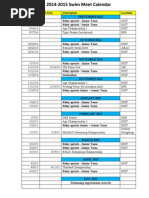 Swim Meet Calendar 2014 15