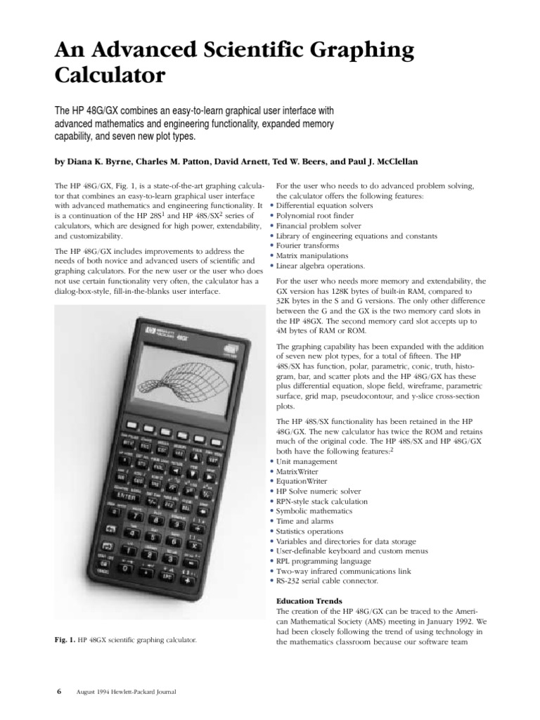 An Advanced Scientific Graphing Calculator | PDF | Random Access Memory ...