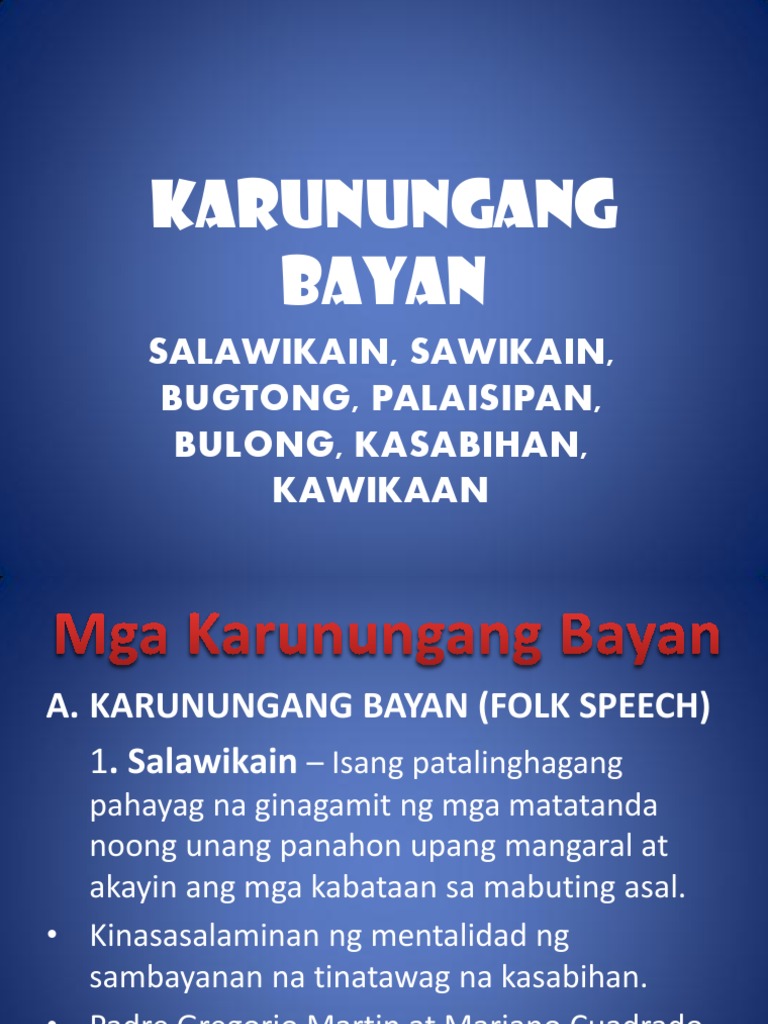 Mga Karunungang Bayan