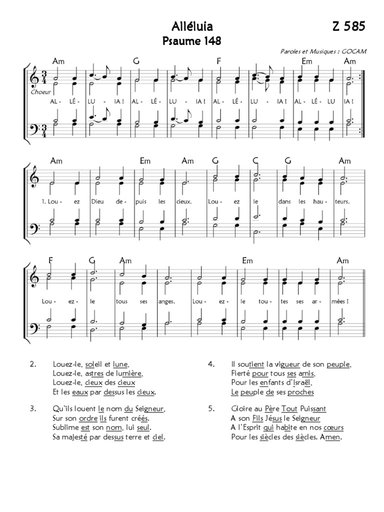 Alleluia Psaume 148 Z 585