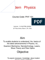Modern Physics: Course Code: PHY 101
