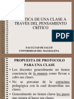 PROTOCOLO DE UNA CLASE A TRAVÉS DEL PENSAMIENTO CRÍTICO