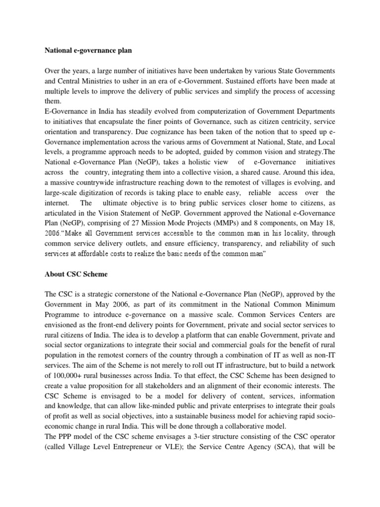 National E Governance Plan Pdf E Government Accountability