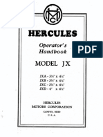 Hercules Operator's Handbook Model JX