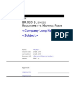 BR030 Business Requirements Mapping Form