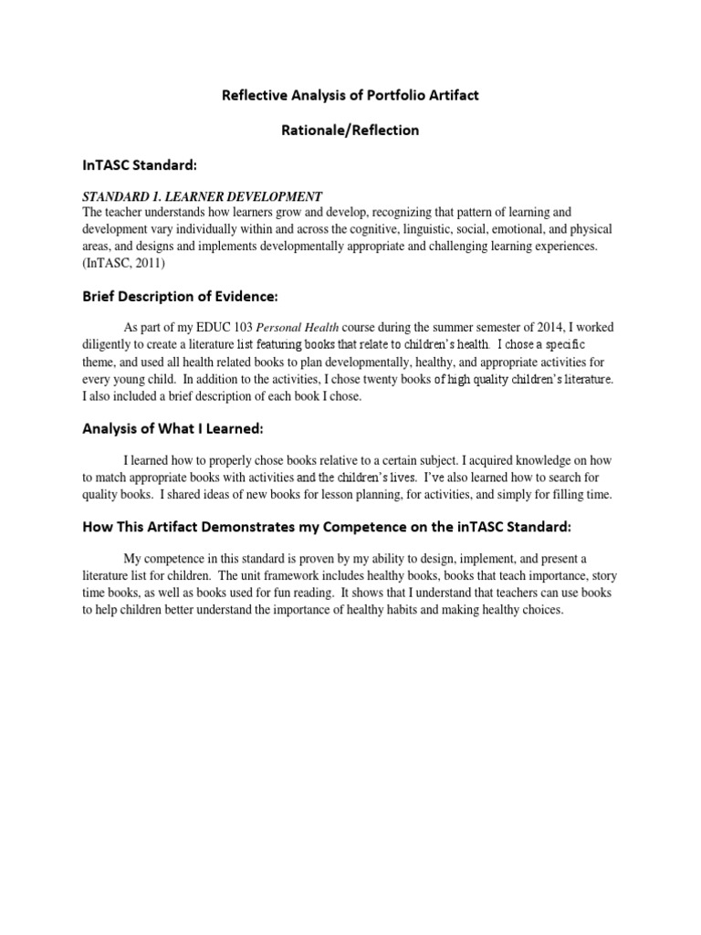 Rationale Reflection - 103 | PDF