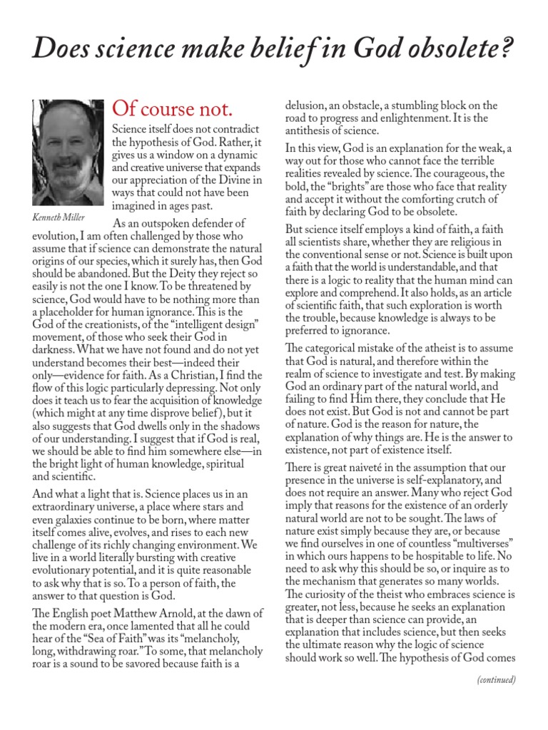 Does Science Make Belief in God Obsolete?: of Course Not | PDF