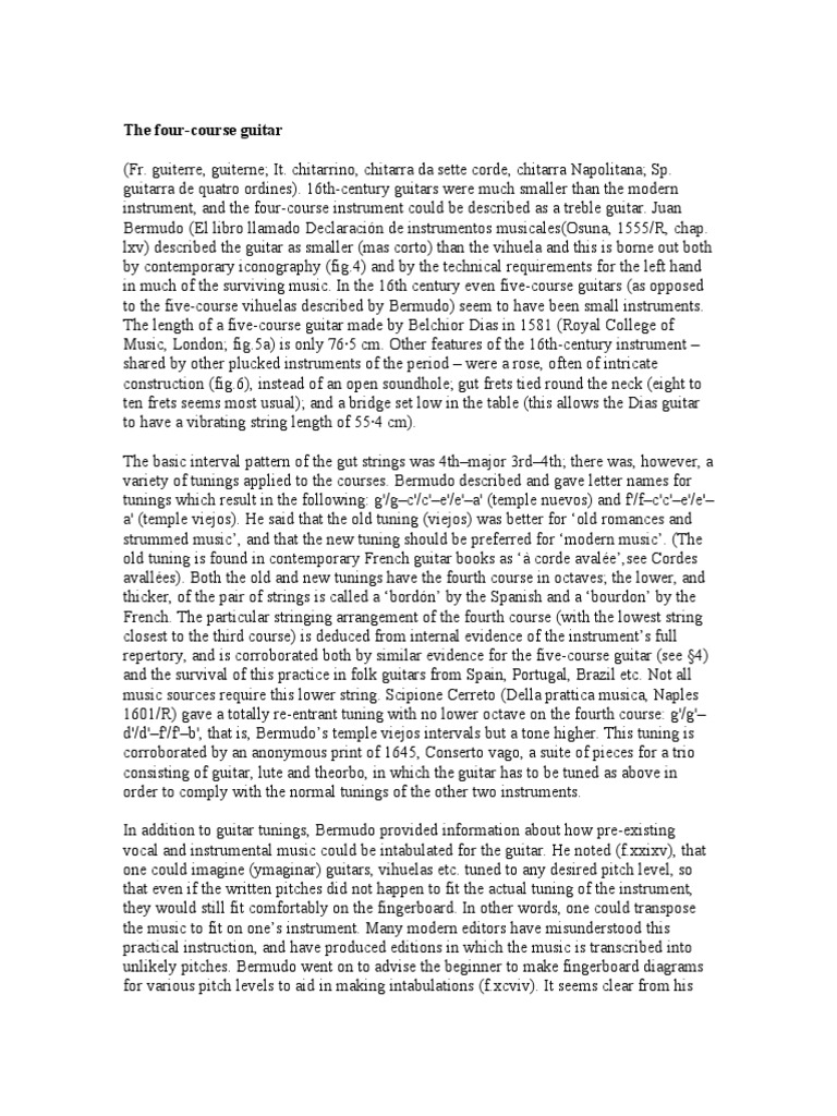 Classical Guitar History I.four Course Guitar PDF Guitars