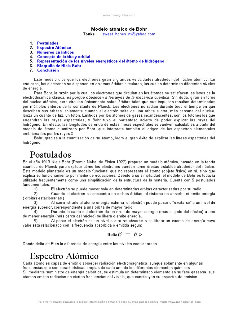 Modelo Atomico Bohr