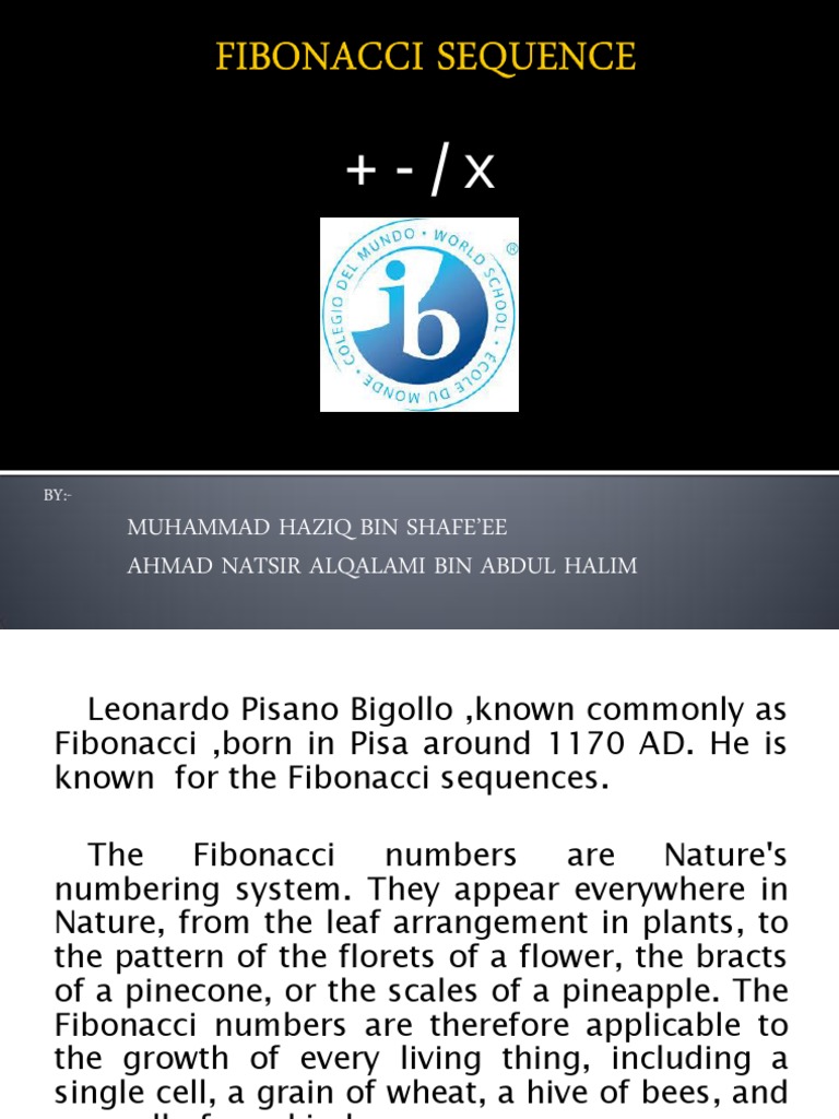 Fibonacci Sequence | PDF | Sequence | Ratio