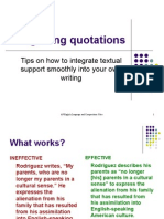 Integrating Quotations: Tips On How To Integrate Textual Support Smoothly Into Your Own Writing