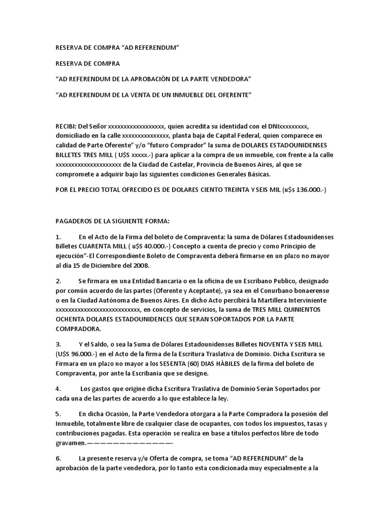 Modelo de Reserva Inmobiliaria | Gobierno | Política