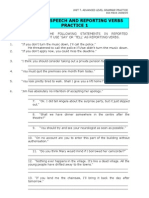 Indirect Speech and Reporting Verbs Practice 1