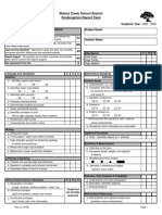 Walnut Creek School District Kindergarten Report Card