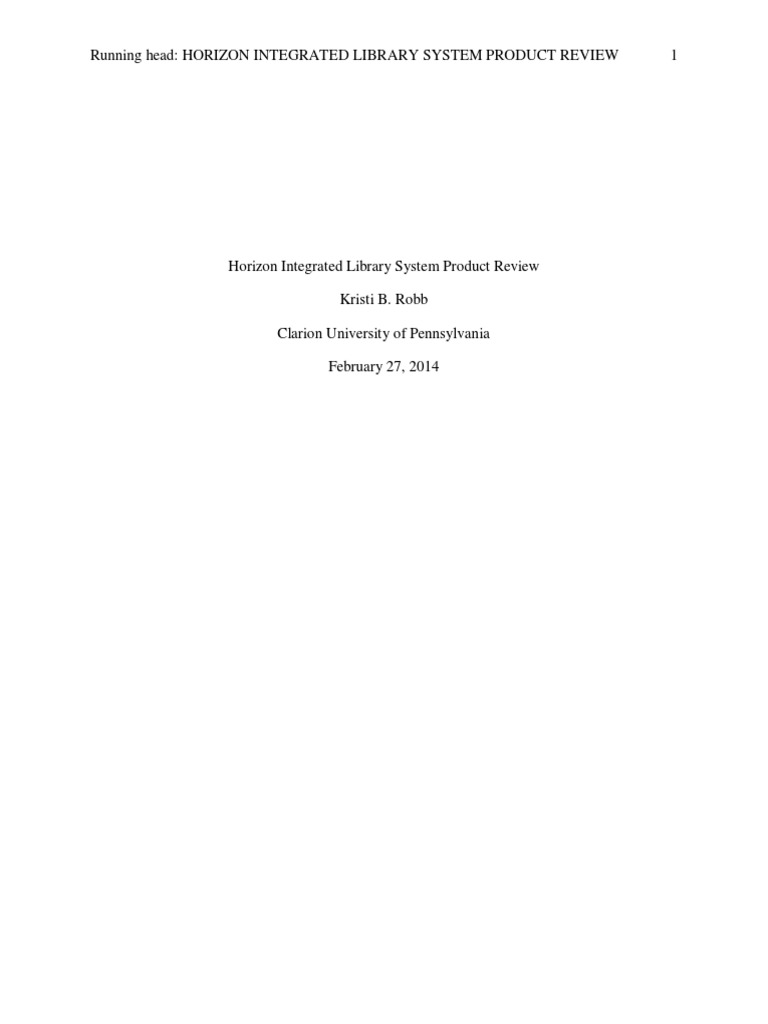 Horizon Integrated Library System Product Review Assignment Kristirobb |  PDF | Cataloging | Databases