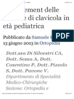 Management Delle Fratture Di Clavicola in Età Pediatrica